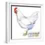 White Leghorn Hen. Poultry Farming. Chicken Breeds Series. Domestic Farm Bird-Faenkova Elena-Framed Art Print