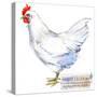 White Leghorn Hen. Poultry Farming. Chicken Breeds Series. Domestic Farm Bird-Faenkova Elena-Stretched Canvas