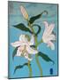 White lily on a blue background, 2010-Timothy Nathan Joel-Mounted Giclee Print