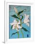 White lily on a blue background, 2010-Timothy Nathan Joel-Framed Giclee Print