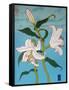 White lily on a blue background, 2010-Timothy Nathan Joel-Framed Stretched Canvas