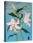 White lily on a blue background, 2010-Timothy Nathan Joel-Stretched Canvas