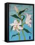 White lily on a blue background, 2010-Timothy Nathan Joel-Framed Stretched Canvas