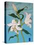 White lily on a blue background, 2010-Timothy Nathan Joel-Stretched Canvas