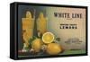 White Line Brand - Oxnard, California - Citrus Crate Label-Lantern Press-Framed Stretched Canvas