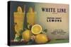 White Line Brand - Oxnard, California - Citrus Crate Label-Lantern Press-Stretched Canvas