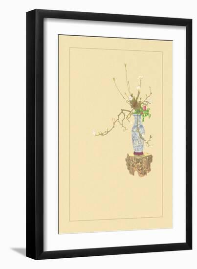 White Magnolia and Peony-Sofu Teshigahara-Framed Art Print