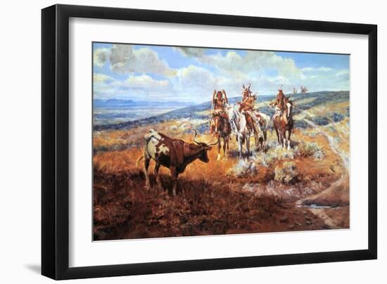 White Man's Buffalo-Charles Marion Russell-Framed Art Print