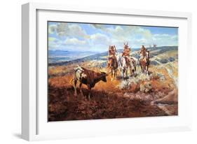 White Man's Buffalo-Charles Marion Russell-Framed Art Print