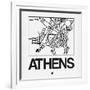 White Map of Athens-NaxArt-Framed Art Print