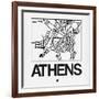 White Map of Athens-NaxArt-Framed Art Print