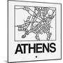 White Map of Athens-NaxArt-Mounted Art Print