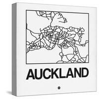 White Map of Auckland-NaxArt-Stretched Canvas