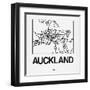 White Map of Auckland-NaxArt-Framed Art Print