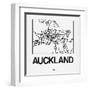 White Map of Auckland-NaxArt-Framed Art Print