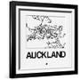 White Map of Auckland-NaxArt-Framed Art Print