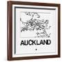 White Map of Auckland-NaxArt-Framed Art Print