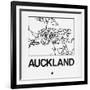 White Map of Auckland-NaxArt-Framed Art Print