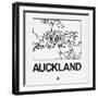 White Map of Auckland-NaxArt-Framed Art Print