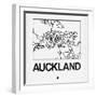 White Map of Auckland-NaxArt-Framed Art Print