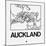 White Map of Auckland-NaxArt-Mounted Art Print