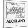 White Map of Auckland-NaxArt-Mounted Art Print