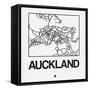 White Map of Auckland-NaxArt-Framed Stretched Canvas