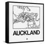 White Map of Auckland-NaxArt-Framed Stretched Canvas