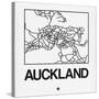 White Map of Auckland-NaxArt-Stretched Canvas