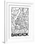 White Map of Bangkok-NaxArt-Framed Art Print