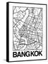 White Map of Bangkok-NaxArt-Framed Stretched Canvas