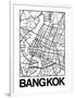 White Map of Bangkok-NaxArt-Framed Art Print