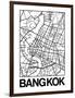 White Map of Bangkok-NaxArt-Framed Art Print