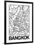 White Map of Bangkok-NaxArt-Framed Art Print
