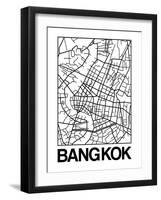 White Map of Bangkok-NaxArt-Framed Art Print