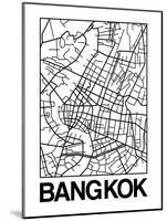 White Map of Bangkok-NaxArt-Mounted Art Print