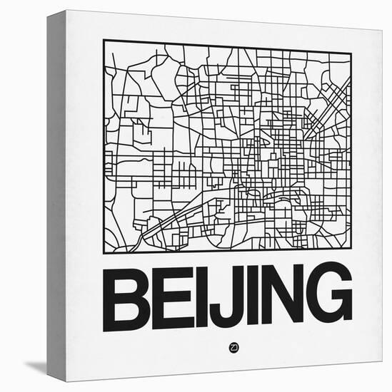 White Map of Beijing-NaxArt-Stretched Canvas