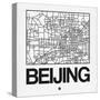 White Map of Beijing-NaxArt-Stretched Canvas