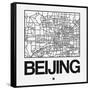 White Map of Beijing-NaxArt-Framed Stretched Canvas