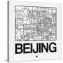 White Map of Beijing-NaxArt-Stretched Canvas