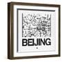 White Map of Beijing-NaxArt-Framed Art Print