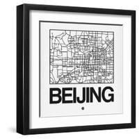 White Map of Beijing-NaxArt-Framed Art Print