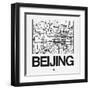 White Map of Beijing-NaxArt-Framed Art Print