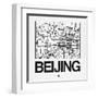 White Map of Beijing-NaxArt-Framed Art Print