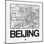 White Map of Beijing-NaxArt-Mounted Art Print