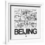 White Map of Beijing-NaxArt-Framed Art Print