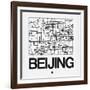 White Map of Beijing-NaxArt-Framed Art Print