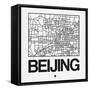 White Map of Beijing-NaxArt-Framed Stretched Canvas