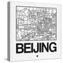 White Map of Beijing-NaxArt-Stretched Canvas