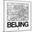 White Map of Beijing-NaxArt-Mounted Art Print